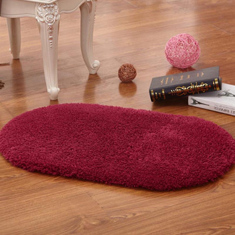 Tapis uni style européen en laine d'agneau pour salon, salle de bain et chambre à coucher