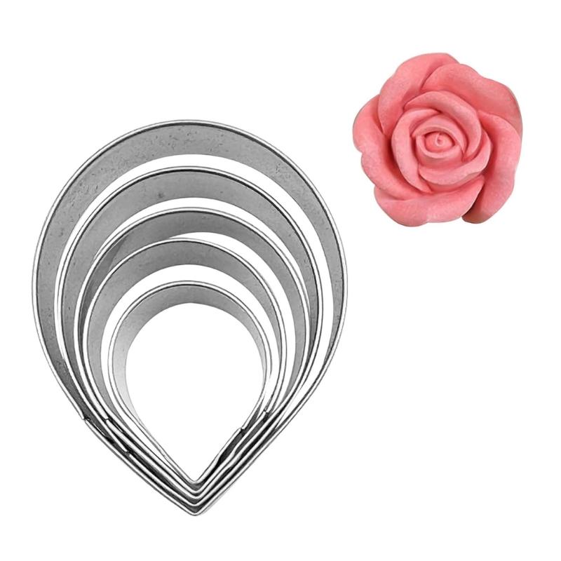 Artistic Cake Decorating Molds and Cutter with Peony/Roses Petals Stainless Steel Baking Mould Baking Tool Set