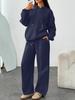 Women's Two-Piece Autumn Set: Velvet Hoodie & Wide-Leg Sweatpants