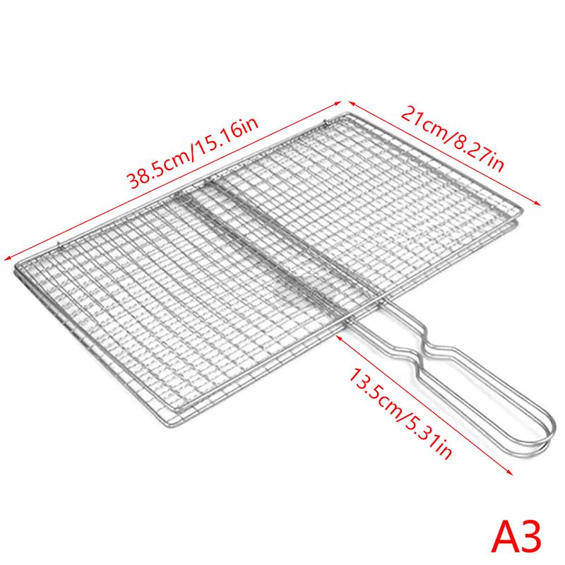 Stainless Steel Bbq Non Stick Grilling Basket Grill Mesh Mat Meat Vegetable Steak Picnic Party Barbecue Tool Heat Resistant
