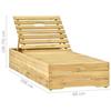 VidaXL Garden Lounge Chair with Table and Cushion Impregnated Pine 3065938