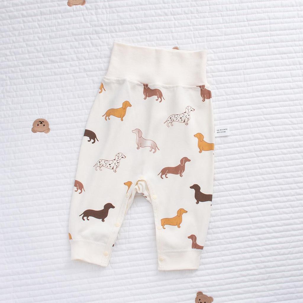 Spring & Autumn Kids' Cotton Pajamas Set - Cozy Home Wear with Belly Protection and Crotch Opening