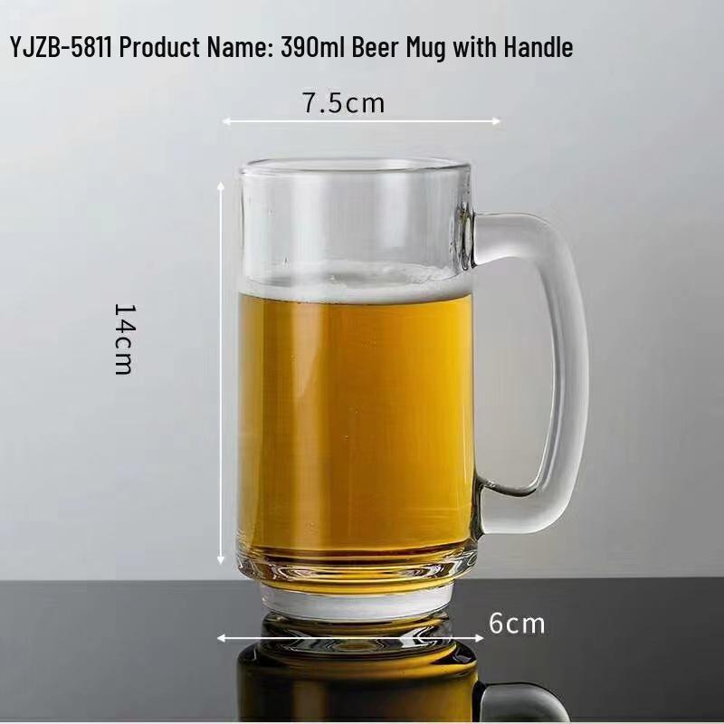Large Capacity Waist-Slimming Crystal Beer Mug - Thickened Wheat Craft Glass for Household Use