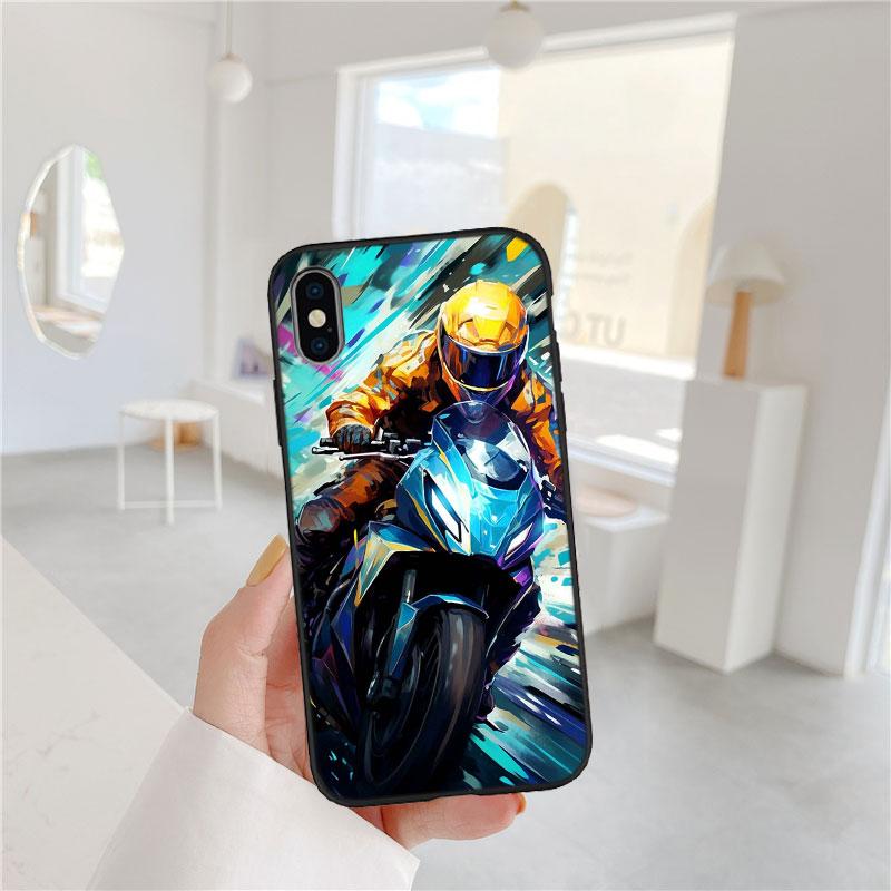 PP44 Motorcycle Racing Soft Shell Phone Case for Redmi Note 10 11 12 Pro Max 10S 10C 10T 11A 11S 12S 12C