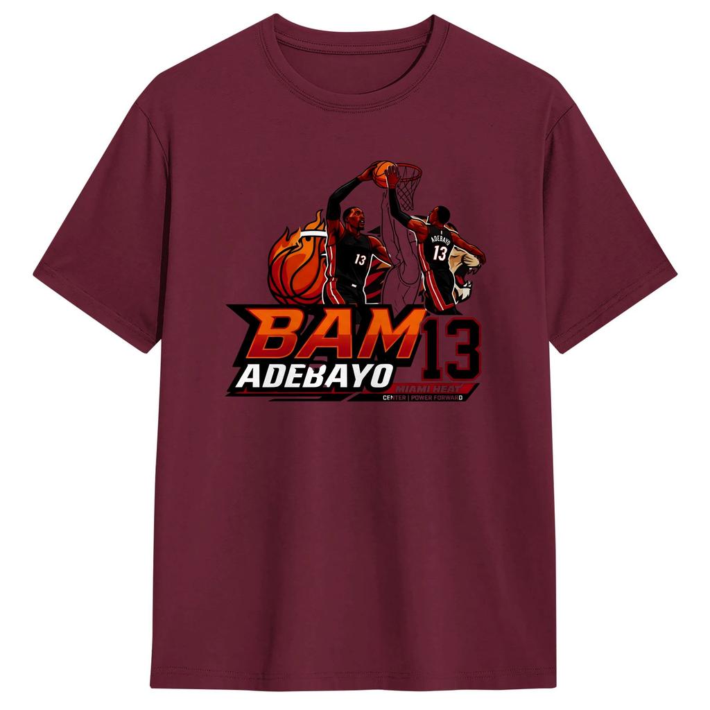 Bam Adebayo 13 Poster TShirts Unisex Funny 100 Cotton Tee Shirt Crew Neck Short Sleeve T Shirt Classic Tops