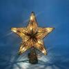 LED Glittering Rattan Wrought Iron Christmas Tree Topper Ornament