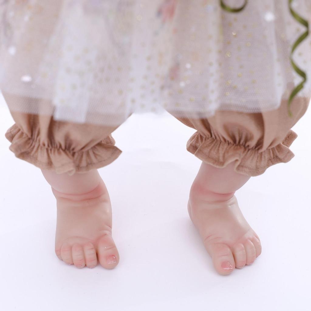 Full Silicone Vinyl Baby Dolls Reborn 18 Inch Cosplay Fairy Angel Cute Babies Doll with Rooted Hair and Wing Fashion Christmas Gifts Toy Decoration