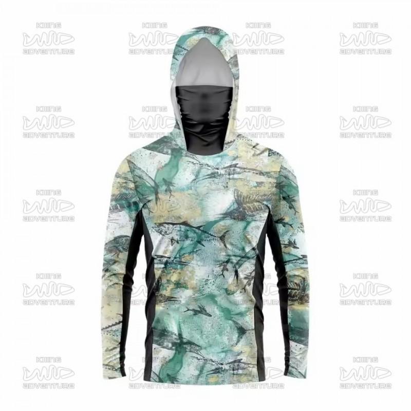 Lightweight Quick-Dry Fishing Hoodie With Face Cover UV Protection Long Sleeve Outdoor Shirt Men