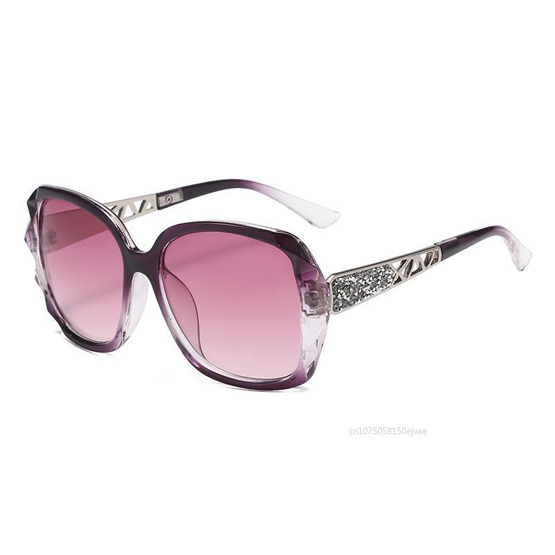 Fashion Stylish Fashion Rectangular Square Sun Protection Glasses Large Big Purple Sun Eyewear Women Adults Mirror Sunglasses Ladies Sun Protection