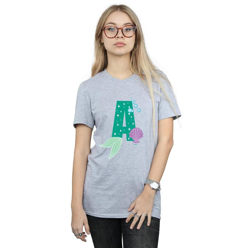 Disney Womens/Ladies Alphabet A Is For Ariel Cotton Boyfriend T-Shirt