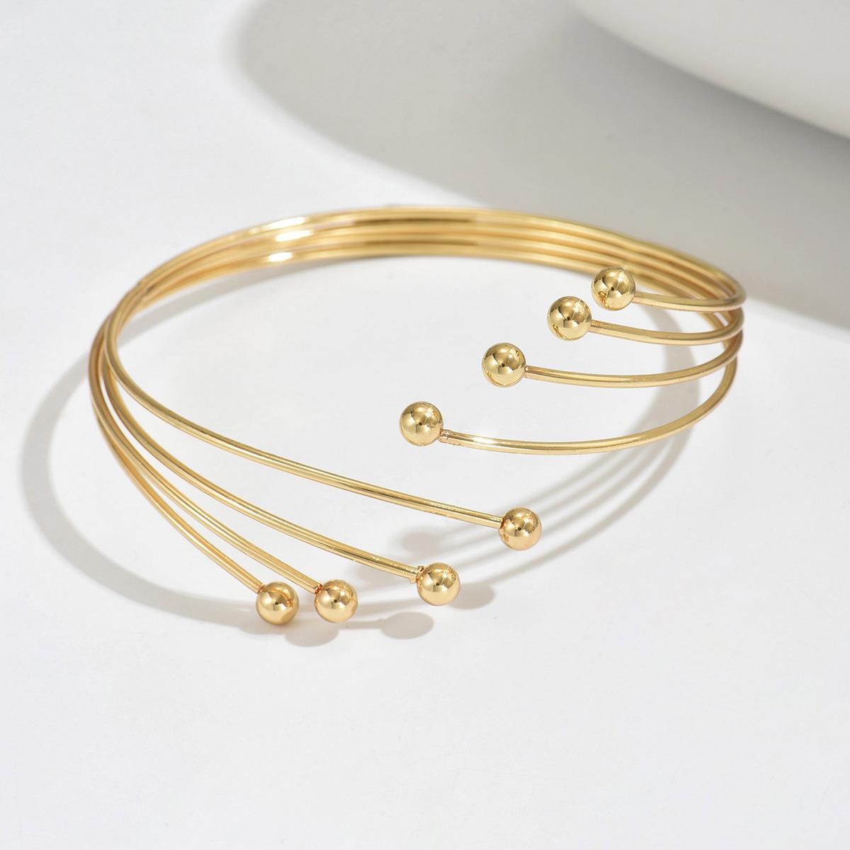 

Минималистичный металлический круглый браслет-манжета: Европейская и американская нишевая универсальная женская бижутерия