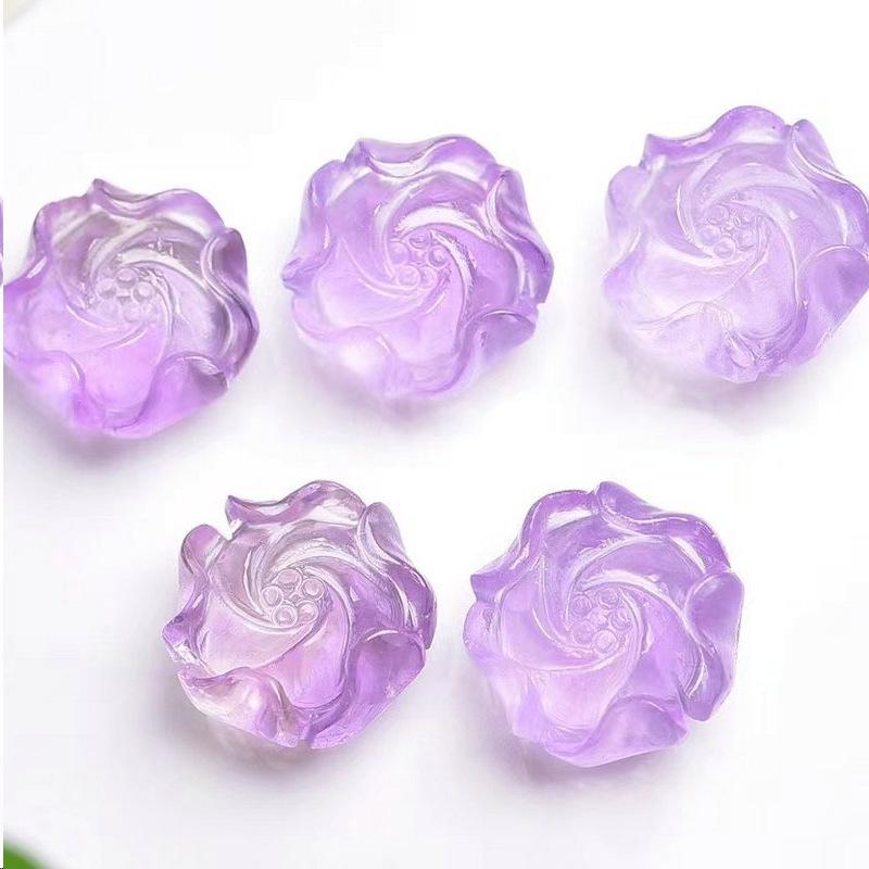 Amethyst Butterfly Flower Charm: Buddha, Nine-Tailed Fox, Cat, Rabbit, Crystal Bear Pendant