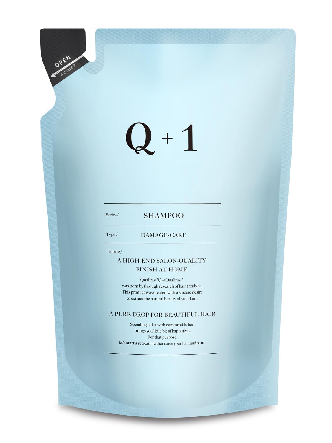 

For dry, damaged hair: Q+ Qualitas [Damaged] Shampoo Refill, Amino Acid Shampoo, Salon Exclusive, Silicone-Free, 400ml