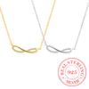 925 Sterling Silver Crystal Infinitely Circulating Bowknot Necklace Pendant For Women Wedding Party Jewelry Gift Collar