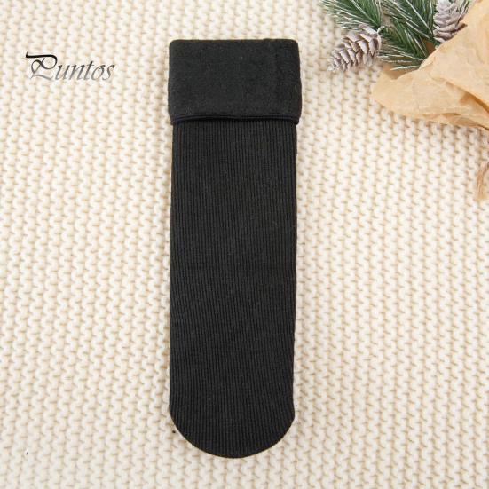 2 Pairs Women Winter Socks Mid-tube Solid Color High Elasticity Keep Warm Lightweight Comfort Warmth Daily Socks Sport Socks