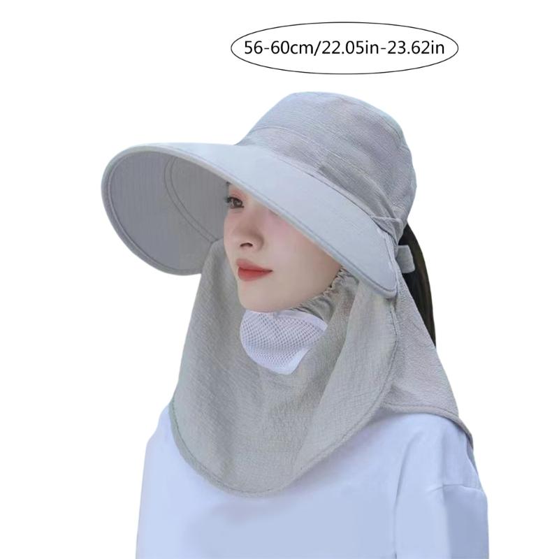 Moisture Wicking Ponytail Hat for Teens Adult Sunproof Holiday Hat with Face Cover Sun Hat Comfortable Cycling Hat