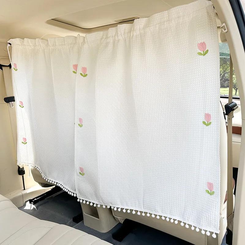 

Car curtains Summer Creative Large Waffle Car Partition Curtain - Universal Sunscreen Heat Insulation Privacy Sunshade Accessory