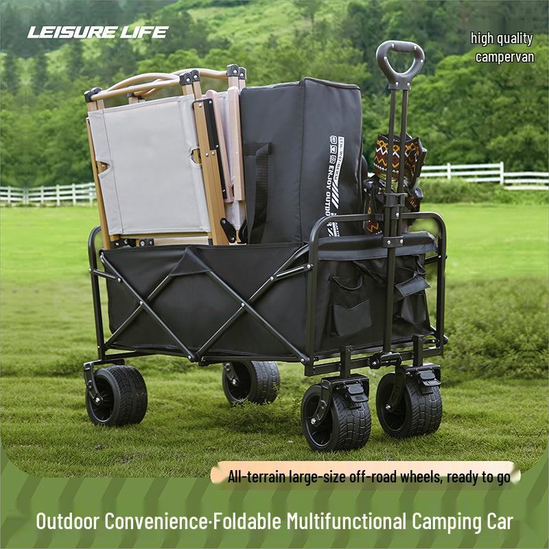 Tragbarer faltbarer Campingwagen: Leichter Handwagen für Picknick, Einkaufen & Haushalt