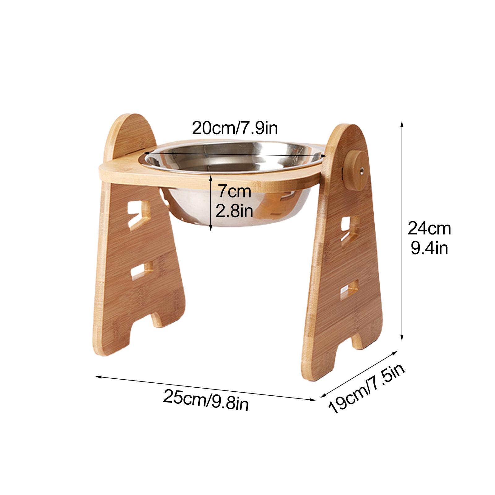 Bamboo Frame Diagonal Neck Guard Dog Bowl Bamboo Frame Dog Bowl Single Bowl