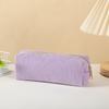 Solid Color Pencil Case Corduroy Velvet Makeup Pouch Fashion Toiletry Organizer  Lady