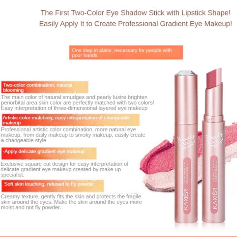 Hohe Qualität Doppel Farbverlauf Lidschatten Stick Matte Lidschatten Wasserdicht Bicolor Schimmer Kosmetik Schönheit Make-Up-Tool