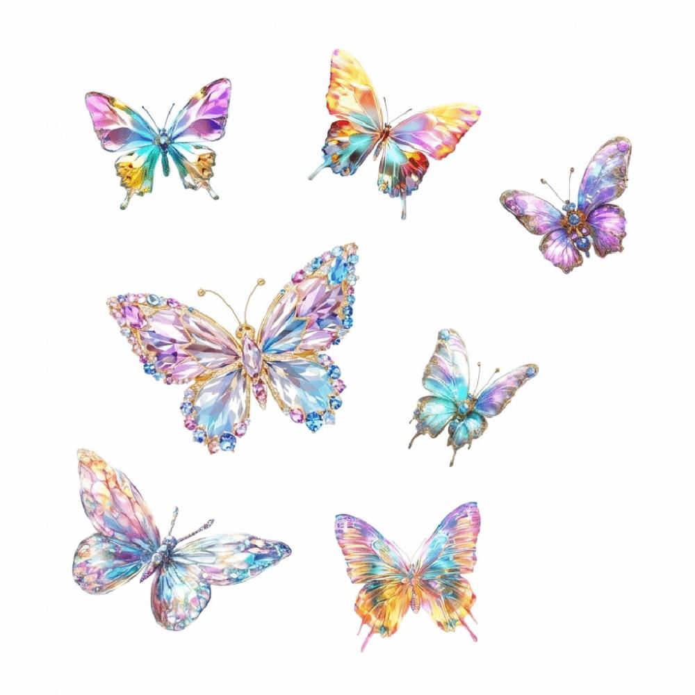 Multicolor Electrostatic Window Stickers Static Butterfly Glass Stickers  Home Decoration