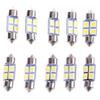 10Pcs 5050 31Mm 4Smd Led White Light Car Interior Dome Festoon Bulbs Dc12V