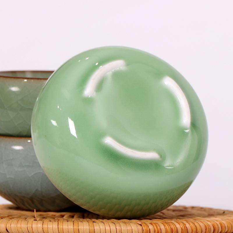 60ml Crackle Golden Fish Celadon Porcelain Teacups Delicate Longquan Teacup Bowl Ceramic Chinese Kungfu Tea Cup Teaware