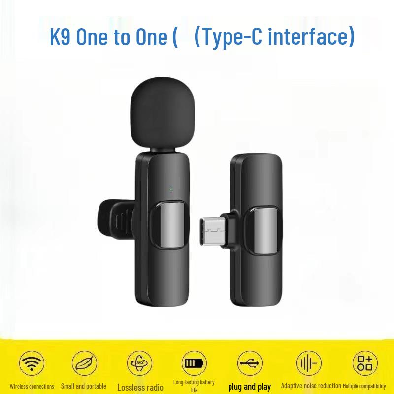 K15 Wireless Lavalier Microphone - 3-in-1 Noise Reduction Mic for Android, Video, Live Streaming (3.5mm)