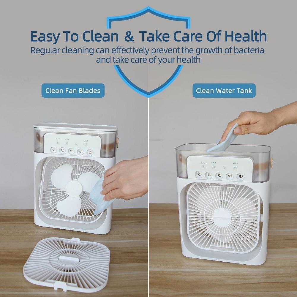 3 In 1 Air Humidifier Cooling USB Fan LED Night Light Water Mist Fun Humidification Fan Spray Electric Fan