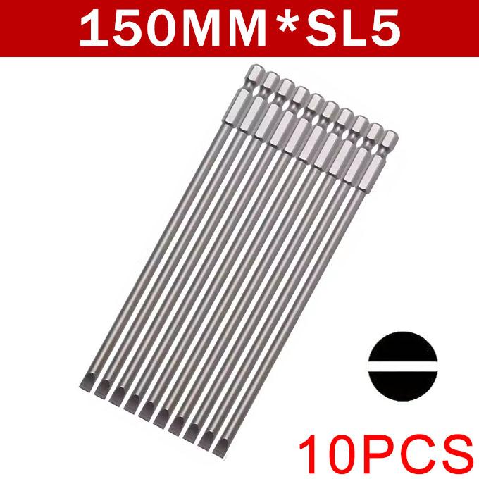 4/10Pcs Slotted Screwdriver Bit Set Magnetic For Drill 1/4 Hex Shank Cross Screw Driver Tip Kit Precision Power Tool Accessory