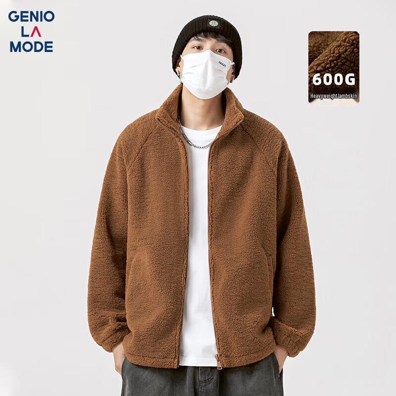 

GENIOLAMODE Men s Winter Sherpa Lined Stand Collar Jacket