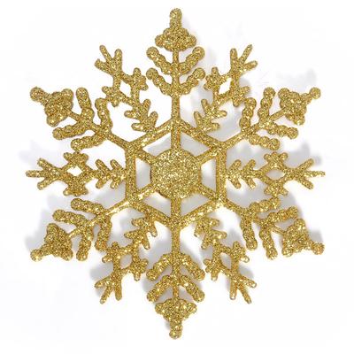 12pcs 10cm Glitter Powder Snowflake Xmas Ornaments Christmas Tree Decor Party Wedding DIY Home Decoration