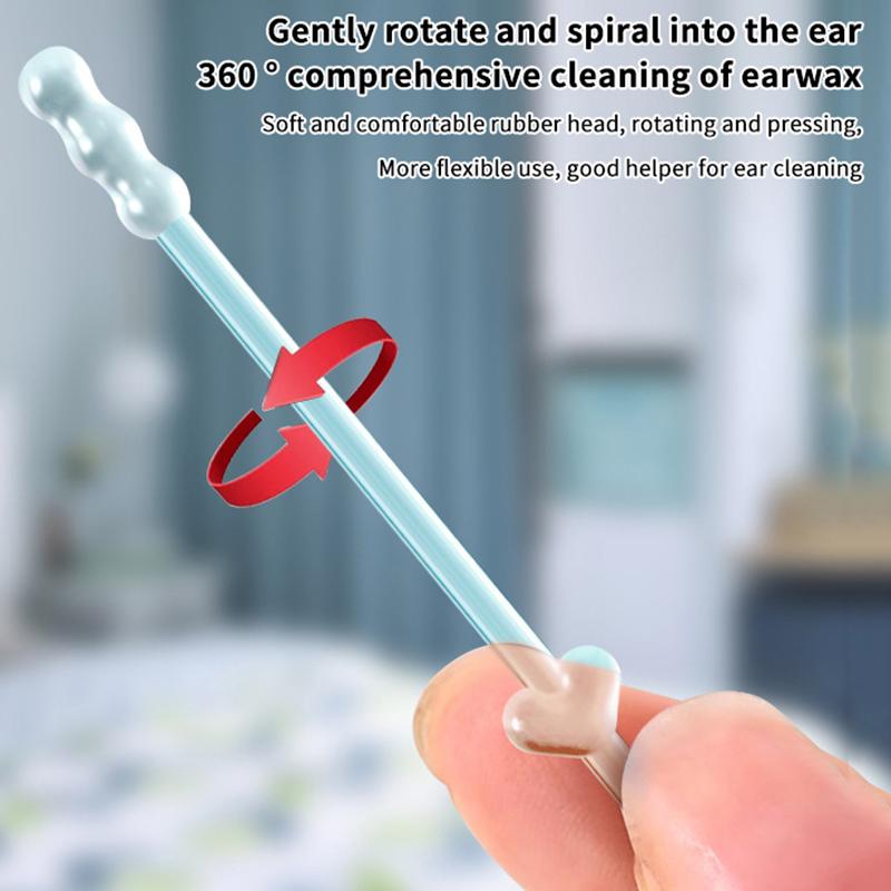 24Pcs/Box  Silicone Disposable Ear Swabs Soft Ear Cleaner Sticky Ear Swabs Sticky Earwax Remover Stick Adults