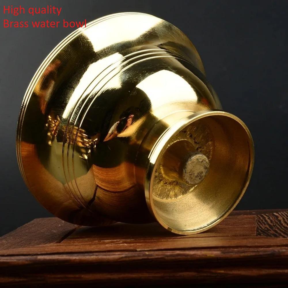 1Pc Golden Home Pure Copper Drinking Bowl Brass Auspicious Tibetan Holy Water Cup Tea Creative Decorative Buddhist Gift