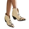 Pointed Toe Women's Chunky Heel Short Boots With Shiny Finish Fashionable And Casual Slip Outerwear Womens Booties And Boots