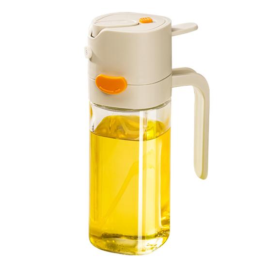 Oil Spray Bottle Dispenser, 2-in-1 Glass Material Kitchen Cooking Oil Sprayer, Refillable Cooking Spray Bottle with Tipper, Food Grade Spray