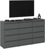 Chest of Drawers 12 Drawers Cabinet “HIT” 84 Matte Gray/Matte Gray