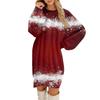Women's Round Neck Casual Long Sleeve Plush Dresses
