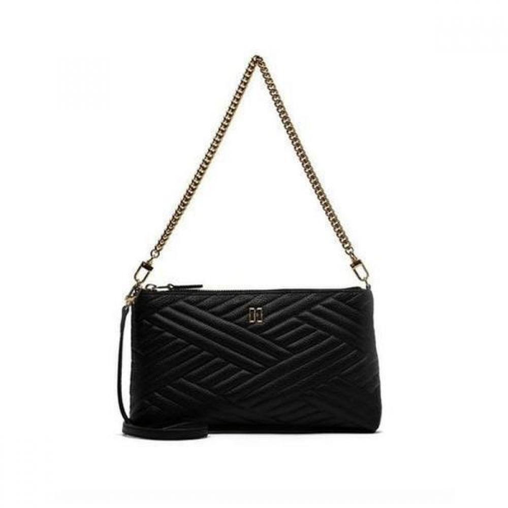 Daks Black Embossed Leather Golddd Chain Wallet Bag Dcwa1e279