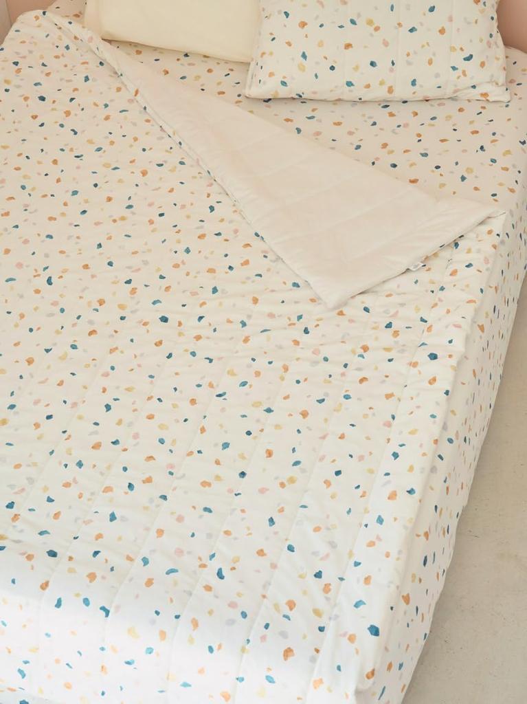 Terrazzo Pattern Antibacterial Box Sheet PSGG252823OWHTSD [sleep] Cool-to-the-Touch (Semi-Double)