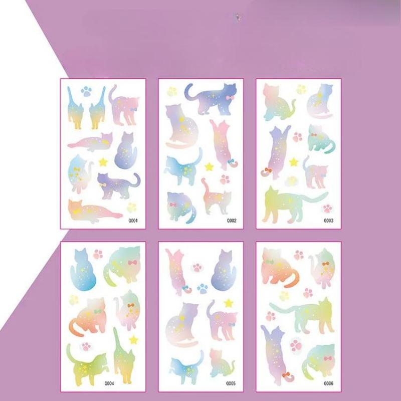 6Pcs/set Kids Space Themed Temporary Tattoos Fantasy Planet Designs Fun Preschool Party Favors Stickers