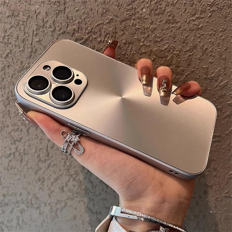 Luksusowe Laserowe Aurora Wzór CD Matowe Etui Na iPhone 16 15 14 13 12 11 Pro Max 16 Plus Miękki Zderzak Odporny na Wstrząsy Pancerz Twarda Pokrowiec