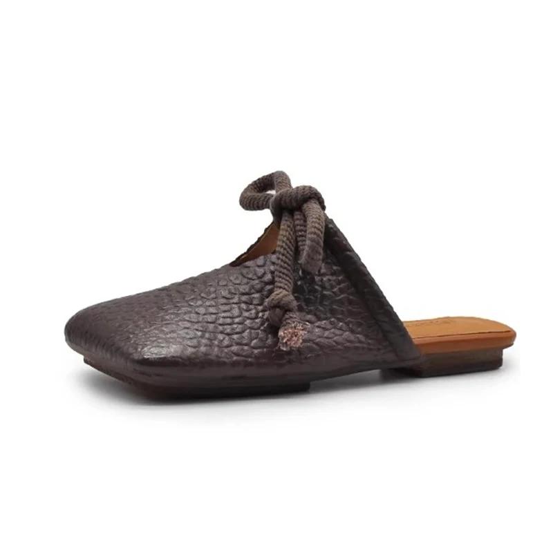 Modne płaskie klapki z kwadratowym noskiem Damskie designerskie mule Buty Modne sandały codzienne 2025 Lato Slingback Japonki Sandalias De Mujer