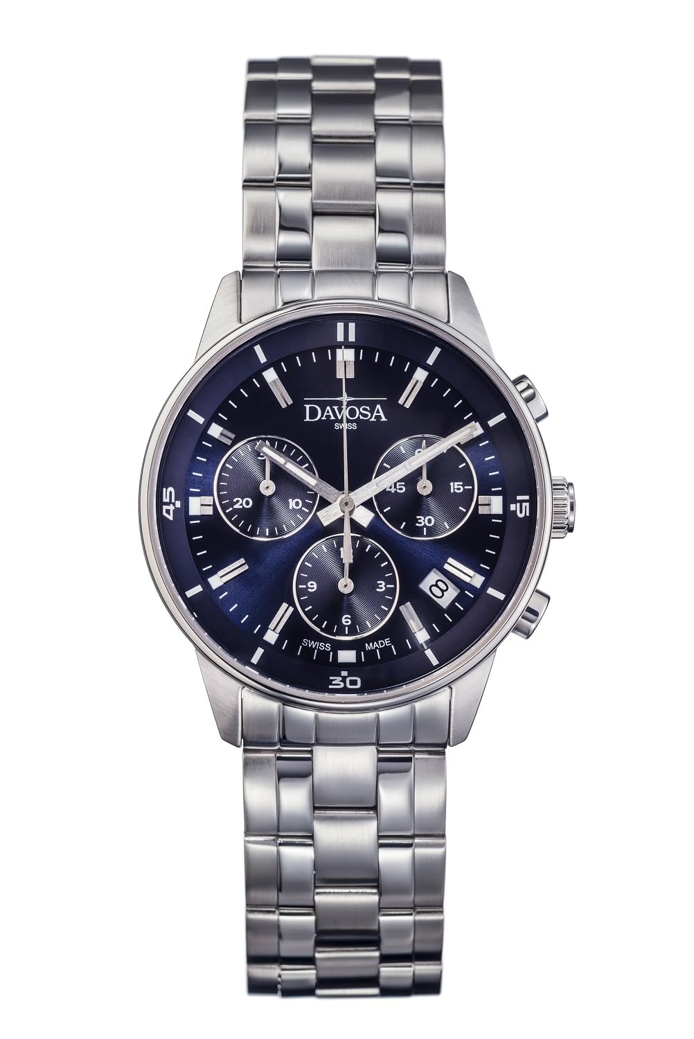 

Chronograph Date Watch Silver [Davosa] Swiss-made 168.585.45 Men s синій