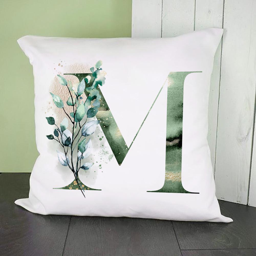 Green Alphabet A B C Printing Pillow Cases Fashion English Letter Home Sofa Living Room Car Decorative Pillowcase Cushion Cover