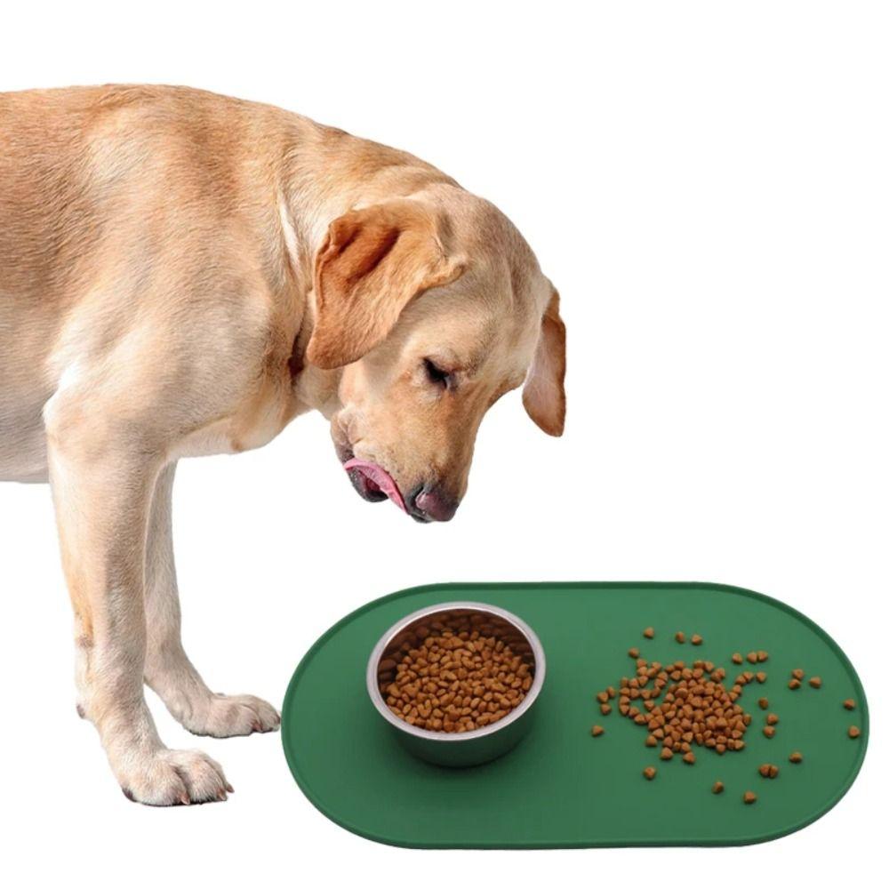 Anti Overflow Pet Bowl Mat Silicone Dog Drinking Pad Portable Cat Placemat  for Dog Cat