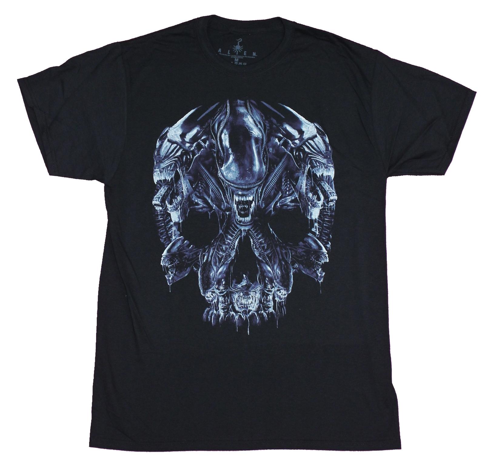 Aliens Mens T-Shirt- Classic Hive Aliens Make A Skull Image S