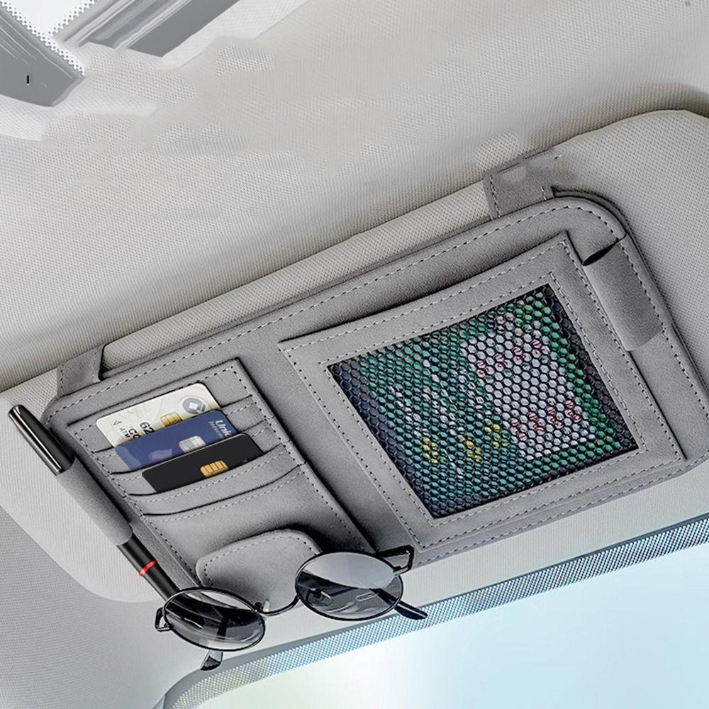 Easy To Install Car Sun Visor Organizer Multi-compartment Vehicle Glasses Holder Truck
