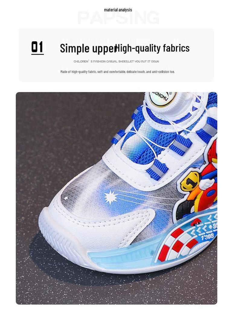 Barnskor i läder med ljus - Halkfria, Andningsbart mesh, Perfekta för höstlöpningar